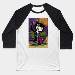 Gothic Vampire Girl Baseball T-Shirt